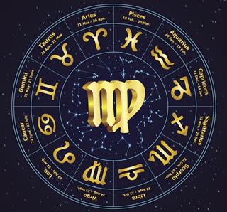 Zodiac virgo sign in circle