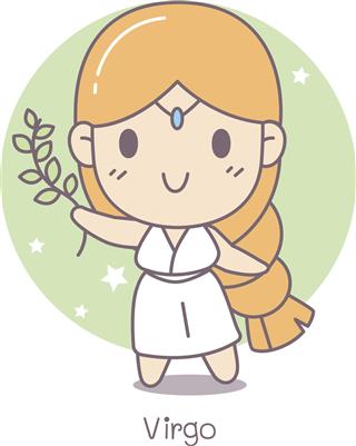 Cute virgo symbol cartoon