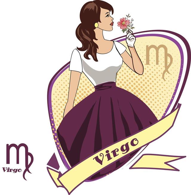 Girl with horoscope sign virgo