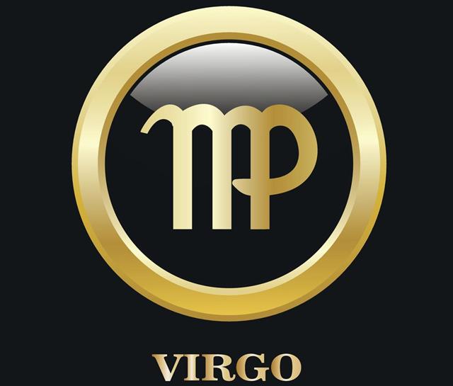 Virgo zodiac sign in circle frame