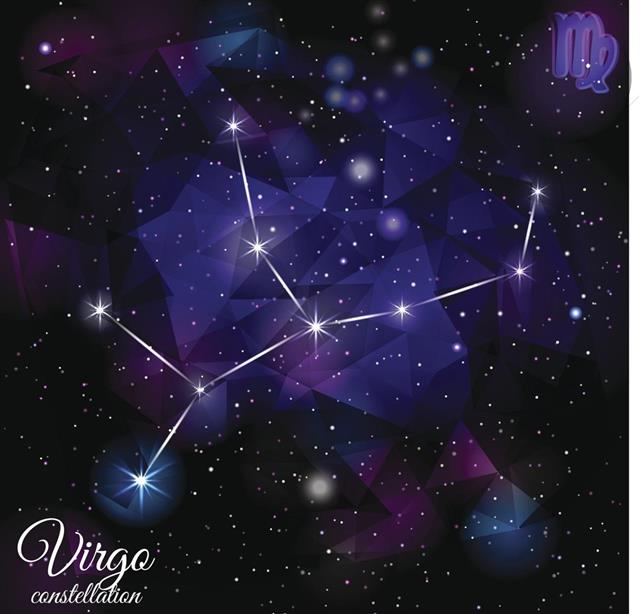 Virgo constellation in night sky