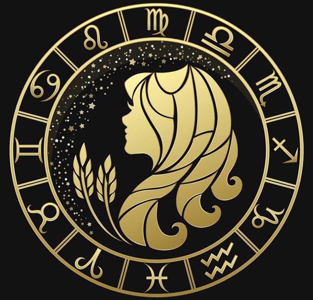 Virgo zodiac symbol with horoscope circle