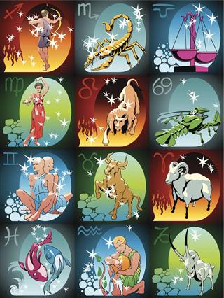Colorful Zodiac signs