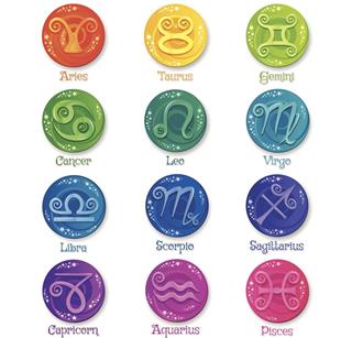 Colorful Zodiac Signs Set