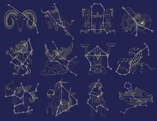 Zodiac symbols and constellations