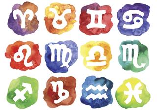 Water color sign of zodiac