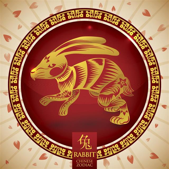 Golden Chinese Zodiac Rabbit