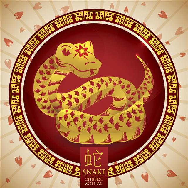 Golden Chinese Zodiac Snake