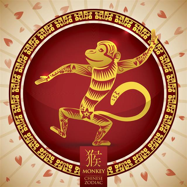 Golden Chinese Zodiac Monkey