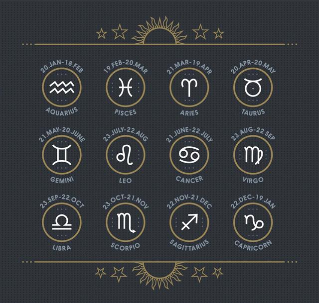 Zodiac signs symbols and dates