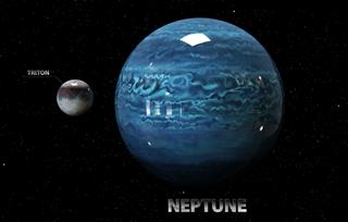 Neptune's moons. Elements of this i image furnished by NASA