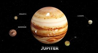 Jupiter's moons. Elements of this image furnished by NASA