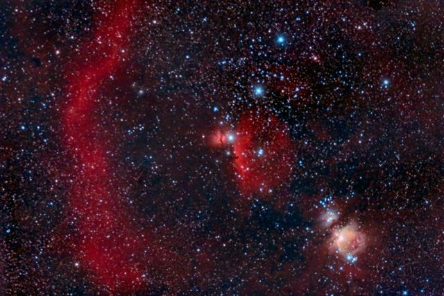 Orion Belt captured with an amateur telescope