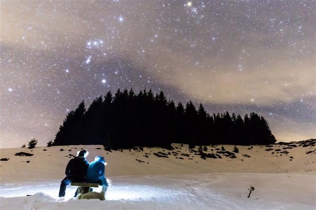 The Milky Way with two people