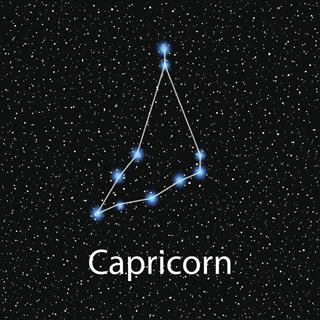 Capricorn vector Zodiac sign bright stars
