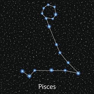 Pisces vector Zodiac sign bright stars