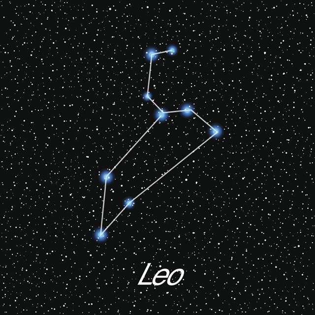 Leo vector Zodiac sign bright stars