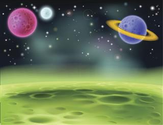 Outer Space Cartoon Background