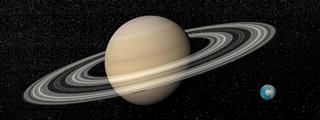 Saturn and earth