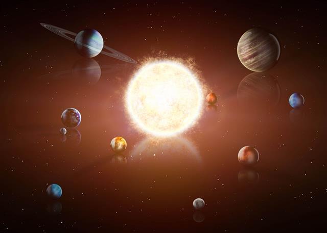 Solar system.Elements of this image furnished by NASA