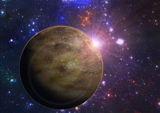 Deep space exoplanet planet illustration