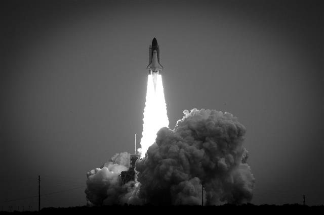 The Endeavor STS-134 launching into space