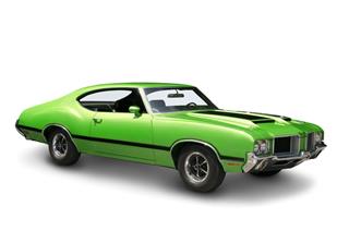Lime Green Muscle Car