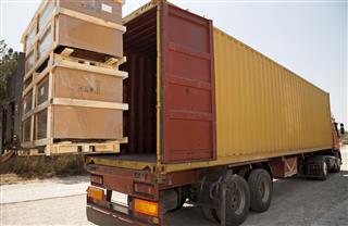 Truck Taking Containers For Exporting