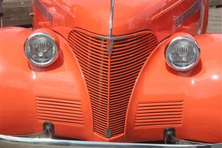 Front Grill Of An Antique Auto