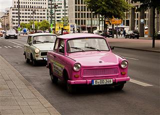 Vintage Trabant Cars Parade In Berlin