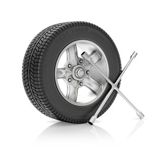 Car Wheel With Tire Wrench