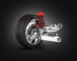 Suspension Of The Car With Wheel