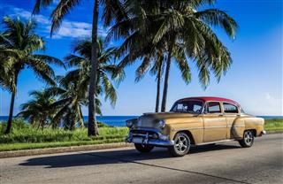 American Golden Vintage Car