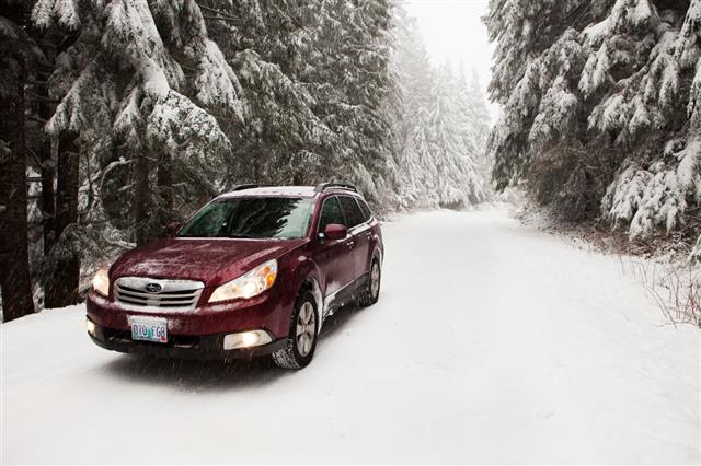 Subaru Outback In The Snow