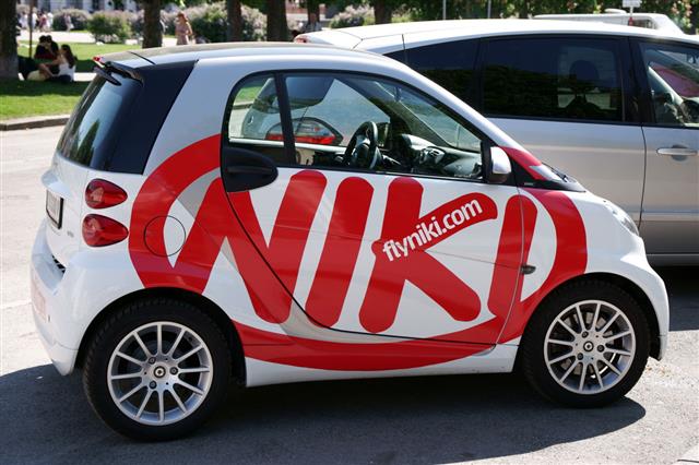 Small Car With Niki Airline Logo
