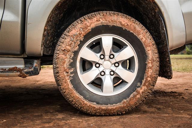 Tire Wheel With Mud And Dirt