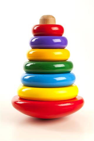 Colorful Stacked Round Wooden Circles