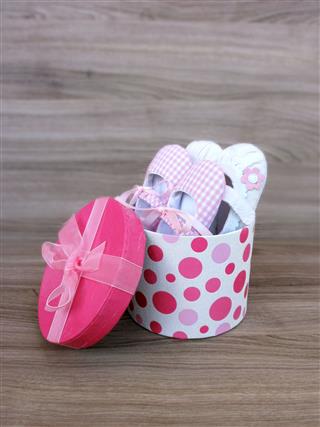 Baby Girl Shoes In A Gift Box
