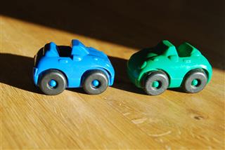 Blue And Green Toy Cars