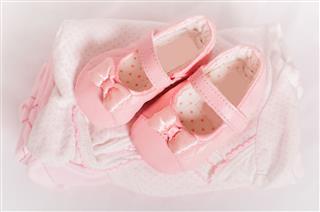 Little Pink Baby Shoes And Clothes