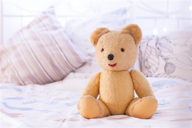 Teddy Bear On Bed