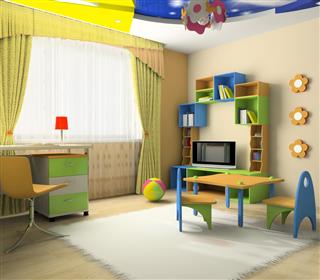 The inside of a baby boys room