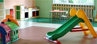 Slide in large hall of a nursery