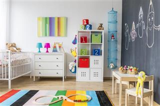 Playing area of a baby room