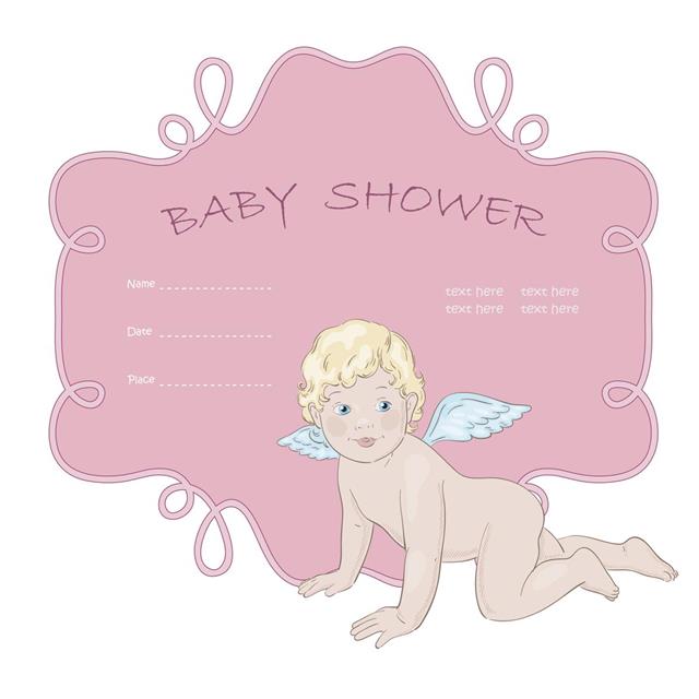 Little girl baby shower invitation card