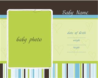 Baby Arrival Card with Photo Frames