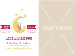 Baby Girl Arrival Card