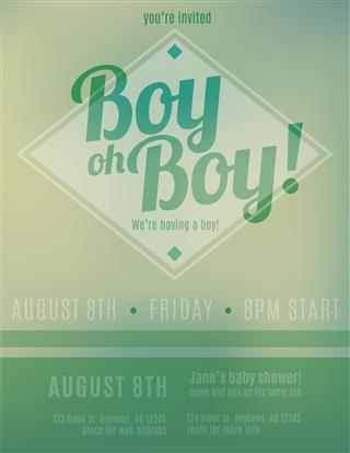 Boy birth announcement template