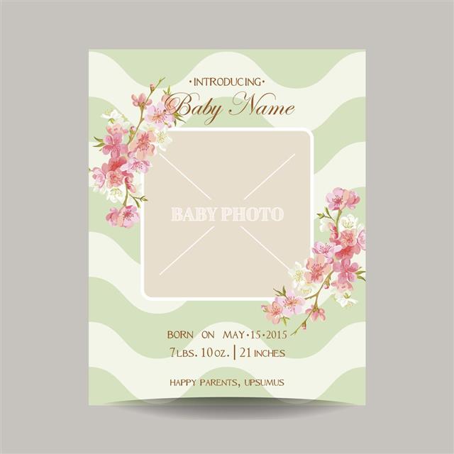 Baby Arrival Card with Photo Frame