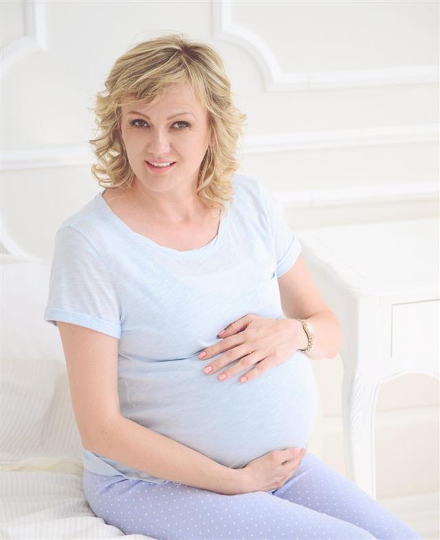Middle-aged pregnant woman